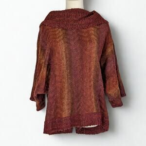 Dress Barn Cowl Neck Sweater Dress Chevron Knit Rust Orange XL Petite